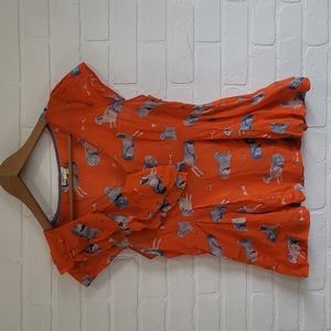 Red animal blouse